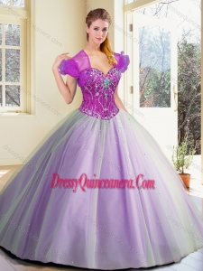 Gorgeous Floor Length Lavender Sweet 16 Dresses with Beading