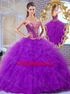 Gorgeous Sweetheart Ruffles and Appliques Sweet 16 Gowns