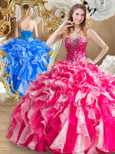 2016 Gorgeous Beading and Ruffles Sweet 16 Dresses in Multi Color