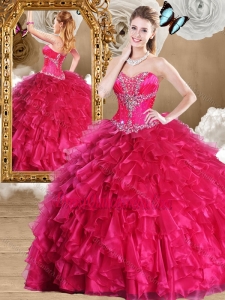 2016 Gorgeous Sweetheart Sweet 16 Dresses with Beading and Ruffles