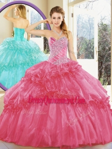 Cheap Ball Gown Quinceanera Dresses with Beading and Ruffled Layers for Spring