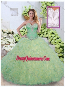 Romantic Ball Gown Beading and Ruffles Quinceanera Dresses