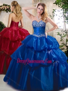 Romantic Ball Gown Sweet 16 Dresses with Beading and Pick Ups