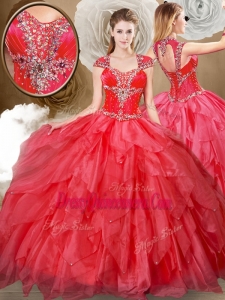 Romantic Sweetheart Beading and Red Quinceanera Dresses