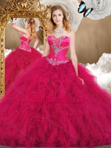2016 Simple Sweetheart Ball Gown Quinceanera Gowns with Ruffles