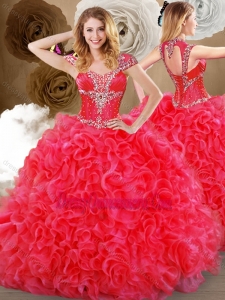 2016 Simple Sweetheart Quinceanera Dresses with Beading and Ruffles