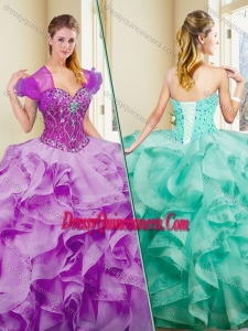 New Style Ball Gown Sweet 16 Gowns with Appliques and Ruffle