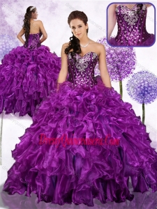 Simple Ball Gown Sweet 16 Dresses with Ruffles and Sequins