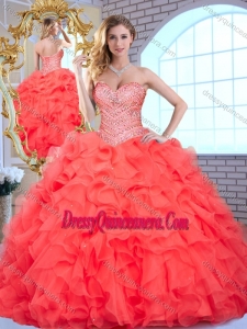 Traditional Sweetheart Quinceanera Dresses with Beading and Ruffles