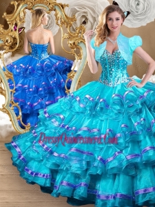 2016 Perfect Ball Gown Traditional Quinceanera Gowns with Ruffled Layers