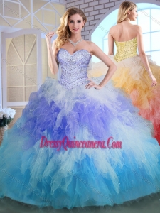 Elegant Sweetheart Multi Color Quinceanera Gowns with Beading and Ruffles