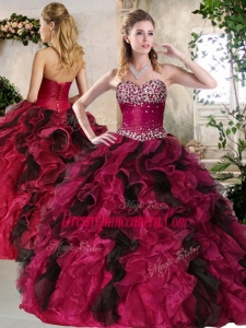 Most Popular Sweetheart Multi Color Sweet 16 Gowns with Beading and Ruffles