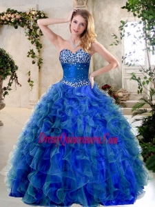 Simple A Line Sweetheart Quinceanera Gowns with Beading and Ruffles
