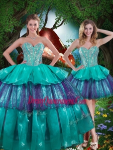 Beautiful Detachable Quinceanera Skirts with Beading and Ruffled Layers for Spring
