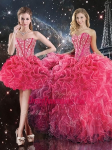 Luxurious Sweetheart Detachable Quinceanera Skirts with Beading for Fall