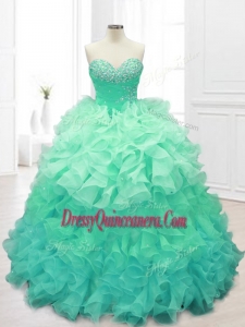 Beautiful Beading Custom Made Sweet 16 Dresses in Apple Green
