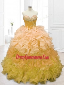 Fashionable Sweetheart Custom Made Quinceanera Dresses in Gold