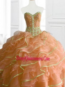 Latest Ball Gown Beading and Ruffles Custom Made Quinceanera Dresses