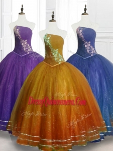 Lovely Ball Gown Strapless Custom Made Quinceanera Dresses with Beading