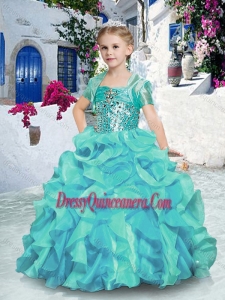 2016 Affordable Ball Gown Little Girls Pageant Dresses with Beading and Ruffles