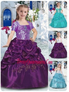 2016 Affordable Spaghetti Straps Little Girls Pageant Dresses with Beading and Bubles