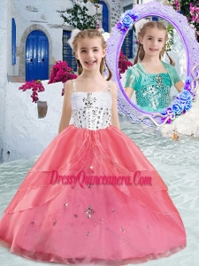 2016 Affordable Spaghetti Straps Ball Gown Beading Little Girl Pageant Dress