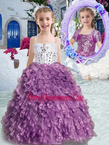 Affordable New Arrivals Spaghetti Straps Beading and Ruffles Little Girl Pageant Dress