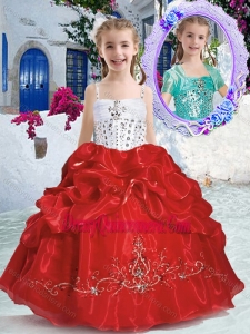 Affordable New Arrivals Spaghetti Straps Little Girl Pageant Dress with Beading and Bubles