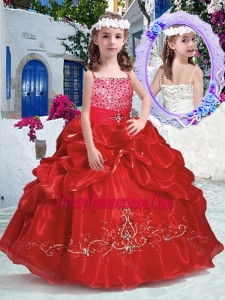 Affordable Top Selling Spaghetti Straps Little Girl Pageant Dress with Beading and Bubles