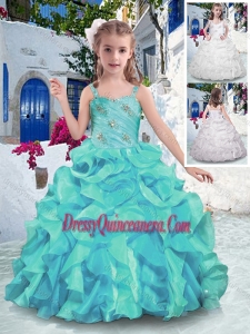 2016 Customized Straps Ball Gown Mini Quinceanera Dresses with Ruffles