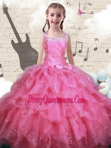 2016 New Style Beading and Ruffles Mini Quinceanera Dresses in Watermelon