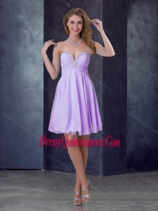 2016 Beautiful Empire Lilac Short Dama Dress with Beading