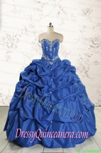 Elegant Beading Quinceanera Dresses in Royal Blue for 2015