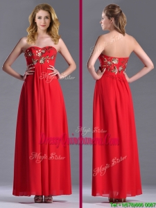 Luxurious Applique with Sequins Red2016 Dama Dress in Ankle Length