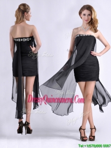Best Selling Asymmetrical ColumnBeautiful Dama Dress with Beaded Top and Ruching