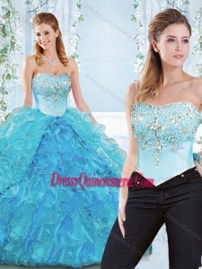 Popular Big Puffy Organza Detachable Quinceanera Skirts with Beading and Ruffles