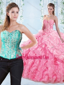 Discount Beaded Bodice Visible Boning Rose Pink Unique Sweet 16 Dress