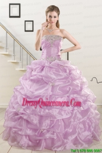 2015 Exclusive Appliques and Ruffles Quinceanera Dresses in Lilac