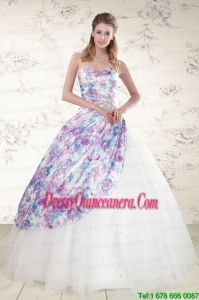 2015 Exclusive Puffy Multi-color Quinceanera Dresses with Beading