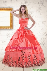 2015 Exclusive Quinceanera Gowns with Ruching and Appliques