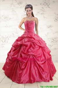 2015 Fast Delivery Appliques Quinceanera Dresses in Hot Pink