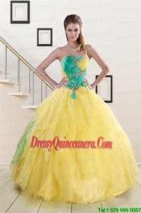 Fast Delivery Multi Color Quinceanera Dresses with Hand Made Flowers