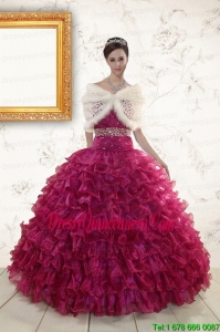 2015 Luxurious Sweetheart Quinceanera Gown with Beading and Ruffles