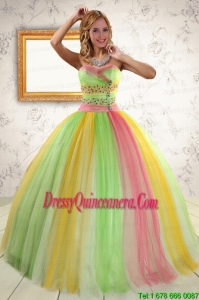 Fast Delivery Ball Gown Sweet 16 Dresses in Multi Color for 2015