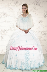 Luxurious Strapless Appliques 2015 Quinceanera Dresses in White