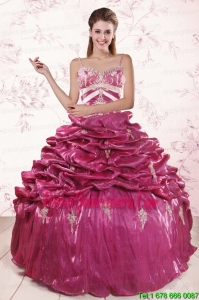 2015 Luxurious Appliques Quinceanera Dresses with Spaghetti Straps