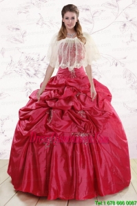 2015 Luxurious Strapless Appliques Quinceanera Dresses