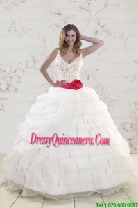 Luxurious Halter Belt Beading White 2015 Quinceanera Dresses