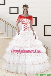 Luxurious Ruffeld Layers 2015 Quinceanera Dresses with Strapless
