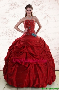 2015 New Style Strapless Quinceanera Dresses with Pick Ups
